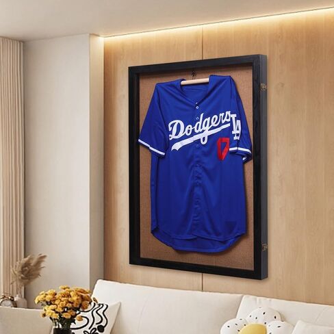 Shadow Box 30x40, Super Large Shadow Box Frame with Hinged Door Lock, Jersey Shadow Box Display Case with 98% Uv Protection Acrylic for Baseball Hockey Sport Shirt and Military Jacket Uniform-Black in Saudi Arabia