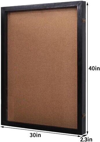 Shadow Box 30x40, Super Large Shadow Box Frame with Hinged Door Lock, Jersey Shadow Box Display Case with 98% Uv Protection Acrylic for Baseball Hockey Sport Shirt and Military Jacket Uniform-Black in Saudi Arabia