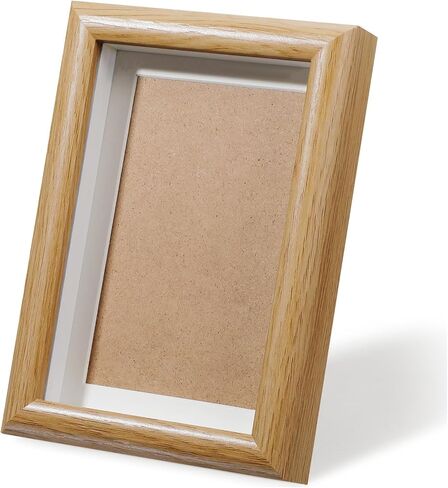 Ouligay 4x6 Small Shadow Box Frame 1.5cm Deep Lapel Pin Display Case, Enamel Pin Display Frame for Flower Pressing, Memorabilia, Wedding Memories, Pins, Awards, Crafts, Tickets and Photos, Walnut in Saudi Arabia