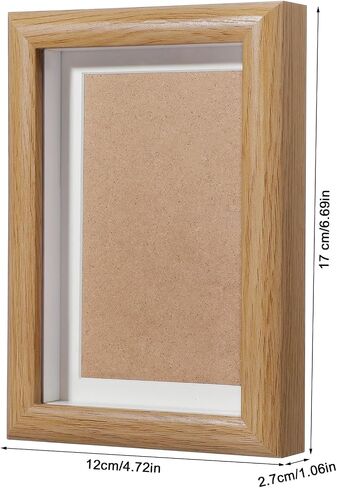 Ouligay 4x6 Small Shadow Box Frame 1.5cm Deep Lapel Pin Display Case, Enamel Pin Display Frame for Flower Pressing, Memorabilia, Wedding Memories, Pins, Awards, Crafts, Tickets and Photos, Walnut in Saudi Arabia
