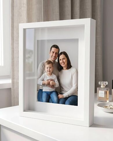 حافظة عرض إطار صندوق الظل مقاس 8.7 × 10.8، زجاج حقيقي، إطارات صناديق ظلال الذاكرة القوية لسطح الطاولة والجدار، للعروسين، هدايا الحرفيين in Kuwait