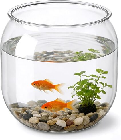 Mini Plastic Fish Bowl, 80 Oz Decorative Small Fishbowl, Round Plastic Fish Tank, Unbreakable Aquarium Fish-Bowls for Party Decorations, Centerpiece Vases, Hydroponic Planter and Home Decorations in Saudi Arabia