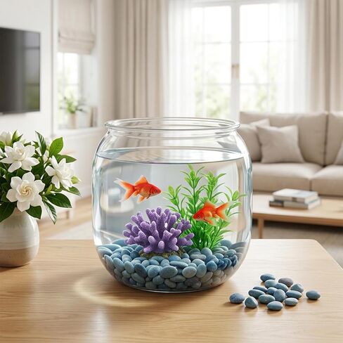 Mini Plastic Fish Bowl, 80 Oz Decorative Small Fishbowl, Round Plastic Fish Tank, Unbreakable Aquarium Fish-Bowls for Party Decorations, Centerpiece Vases, Hydroponic Planter and Home Decorations in Saudi Arabia