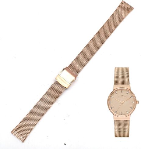 THEAGE14mm Watch Band Screwing Stainless Steel Watch Strap Replacement for Skagen in Saudi Arabia