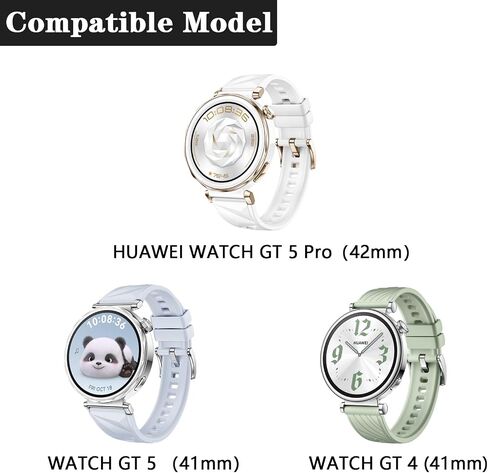 Watch Strap Compatible with Huawei GT 5 41mm/GT5 Pro 42mm/GT4 41mm Silicone Sport Replacement Band for Women in Saudi Arabia