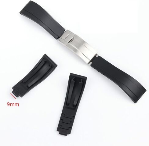 BEHLINE Silicone Rubber Watchband Strap For SUBMARINER GHOST DATEJUST YACHTMASTER Deployment Buckle 20mm in Kuwait