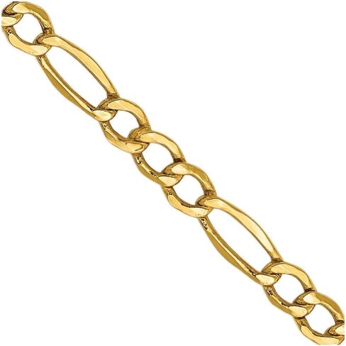 Sonia Jewels Real 10k Yellow Gold 2.5mm Figaro Chain Necklace - with Secure Lobster Lock Clasp in Kuwait