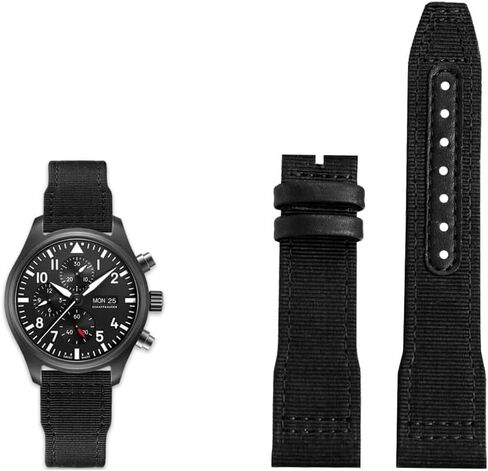 Nylon Leather Watchband 20mm 21mm 22mm Fit for IWC Le Petit Prince Big Pilot TOP GUN IW3777 Black Sport Canvas Watch Strap in Kuwait
