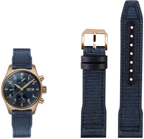 Nylon Leather Watchband 20mm 21mm 22mm Fit for IWC Le Petit Prince Big Pilot TOP GUN IW3777 Black Sport Canvas Watch Strap in Kuwait