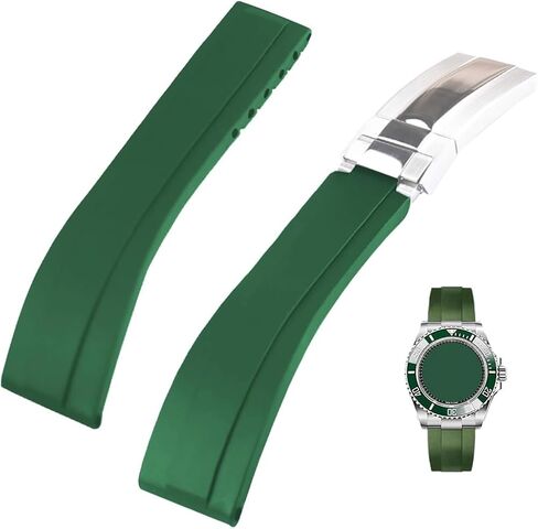 BEHLINE Silicone Rubber Watchband Strap For SUBMARINER GHOST DATEJUST YACHTMASTER Deployment Buckle 20mm in Kuwait