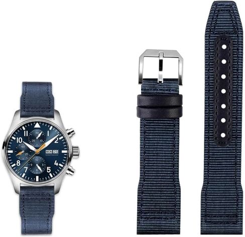 Nylon Leather Watchband 20mm 21mm 22mm Fit for IWC Le Petit Prince Big Pilot TOP GUN IW3777 Black Sport Canvas Watch Strap in Kuwait