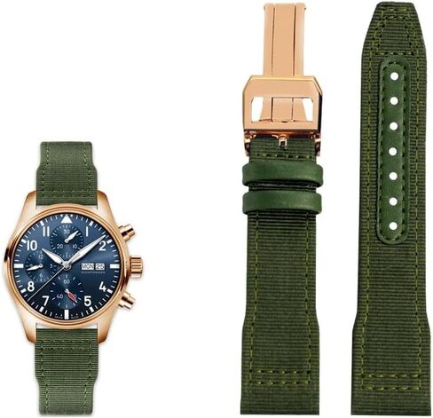 Nylon Leather Watchband 20mm 21mm 22mm Fit for IWC Le Petit Prince Big Pilot TOP GUN IW3777 Black Sport Canvas Watch Strap in Kuwait
