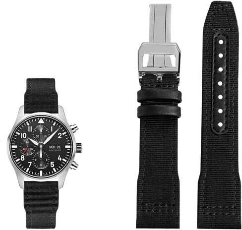 Nylon Leather Watchband 20mm 21mm 22mm Fit for IWC Le Petit Prince Big Pilot TOP GUN IW3777 Black Sport Canvas Watch Strap in Kuwait