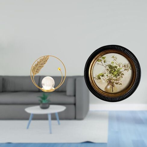 Fenteer Crystal Ball Statue Round Picture Frame Resin Sculpture European Vintage Ornate Desk Decoration Suitable for Gift Giving Home Office Wall Hangin in Kuwait