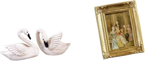 Baoblaze Elegant Resin Swan Sculpture Photo Frame Display Holder for Bedroom Office Living Room Christmas Tabletop Wall Decor Farmhouse in Kuwait
