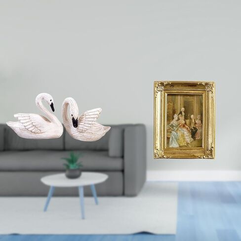 Baoblaze Elegant Resin Swan Sculpture Photo Frame Display Holder for Bedroom Office Living Room Christmas Tabletop Wall Decor Farmhouse in Kuwait