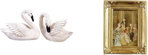 Baoblaze Elegant Resin Swan Sculpture Photo Frame Display Holder for Bedroom Office Living Room Christmas Tabletop Wall Decor Farmhouse in Kuwait