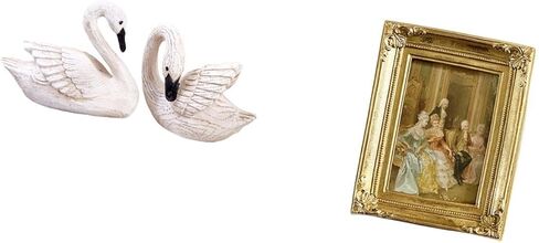 Baoblaze Elegant Resin Swan Sculpture Photo Frame Display Holder for Bedroom Office Living Room Christmas Tabletop Wall Decor Farmhouse in Kuwait
