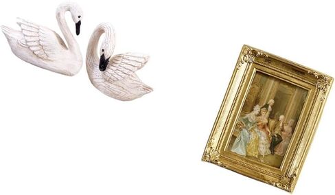 Baoblaze Elegant Resin Swan Sculpture Photo Frame Display Holder for Bedroom Office Living Room Christmas Tabletop Wall Decor Farmhouse in Kuwait
