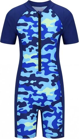 Girls One Piece Swimsuit UPF 50+ Rash Guard with Front Zipper for Ages 3-14 in Saudi Arabia