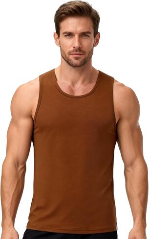 Men’s 100% Merino Wool Tank Top, 165g Superfine Fabric, Breathable Sleeveless Base Layer, Odor Resistant Undershirt in Kuwait