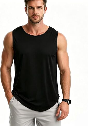 Men's Tank Tops Muscle Shirts Sleeveless Dry Fit Gym Workout Tank Top Mesh Material Quick Dry Athletic Running in Saudi Arabia