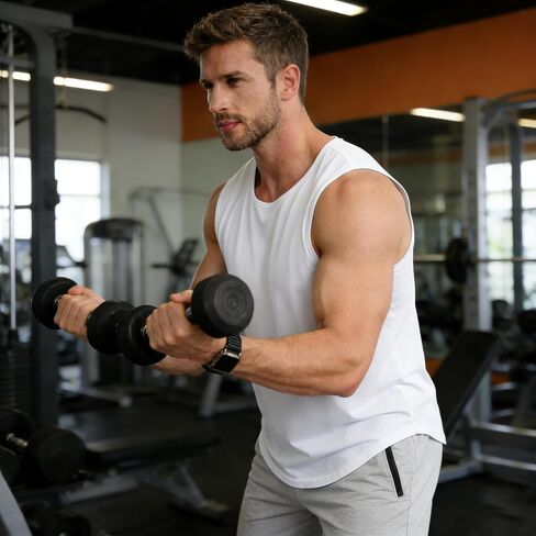 Men's Tank Tops Muscle Shirts Sleeveless Dry Fit Gym Workout Tank Top Mesh Material Quick Dry Athletic Running in Saudi Arabia