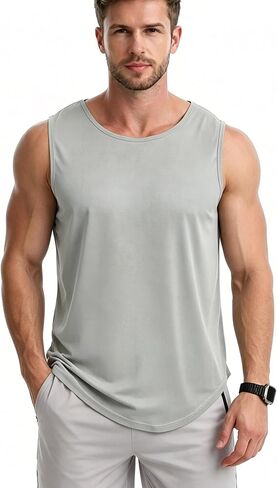 Men's Tank Tops Muscle Shirts Sleeveless Dry Fit Gym Workout Tank Top Mesh Material Quick Dry Athletic Running in Saudi Arabia