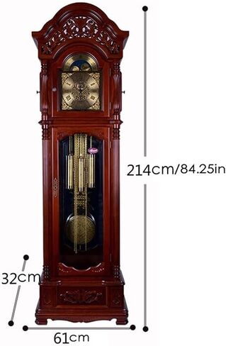 Grandfather Clocks Vintage Grandfather Clock in Reddish Brown Living Room Floor European Mute Creative Home Stand Ornament in Saudi Arabia