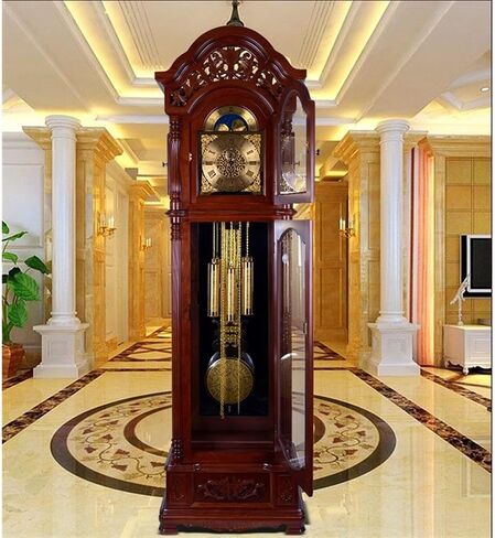 Grandfather Clocks Vintage Grandfather Clock in Reddish Brown Living Room Floor European Mute Creative Home Stand Ornament in Saudi Arabia