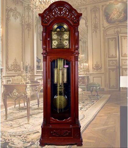 Grandfather Clocks Vintage Grandfather Clock in Reddish Brown Living Room Floor European Mute Creative Home Stand Ornament in Saudi Arabia