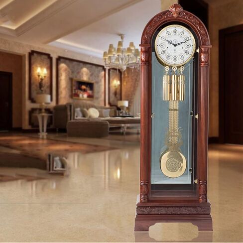 Grandfather Clocks Wooden Fireplace Clock, Vintage Silent Imitation Mechanical Gear Home Decoration Bedroom Ornament in Kuwait