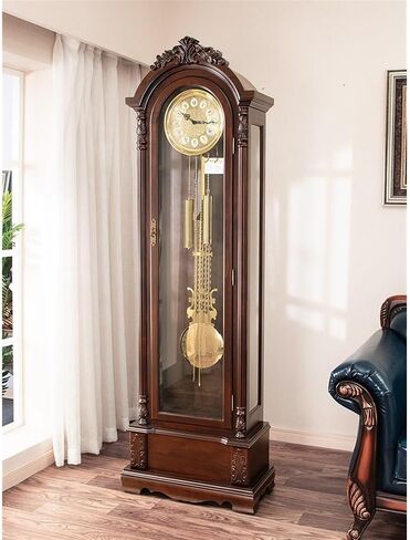 Grandfather Clocks Floor Clock, Coffee Home Decor, Grandfather Timepiece with Cable-Driven Triple-Chime Movement in Saudi Arabia