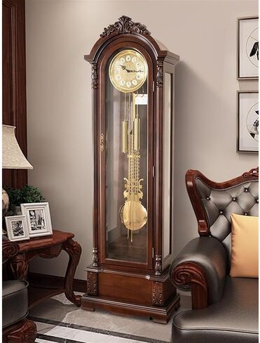 Grandfather Clocks Floor Clock, Coffee Home Decor, Grandfather Timepiece with Cable-Driven Triple-Chime Movement in Saudi Arabia