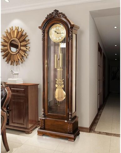 Grandfather Clocks Floor Clock, Coffee Home Decor, Grandfather Timepiece with Cable-Driven Triple-Chime Movement in Saudi Arabia