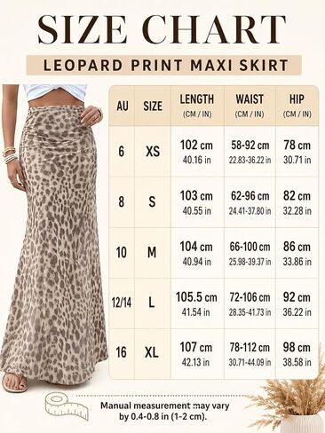 Leopard Print Maxi Skirt for Women High Waist A-Line Boho Long Skirt Casual Summer Vacation Beach in Kuwait