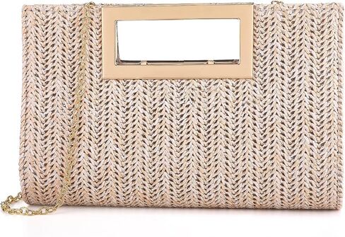 Gilprop Woven Clutch Purse for Women, Envelope Evening Bag Boho Crossbody Handbag for Summer Beach and Wedding Guest in Kuwait