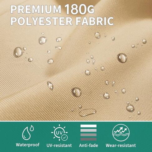 13Ft Large Patio Umbrella Outdoor Double-Sided Rectangle Market Umbrella with Easy Crank Handle, Durable Weather-Resistant Fabric, UV Protection, Perfect for Pool, Lawn, and Garden-Beige in Kuwait