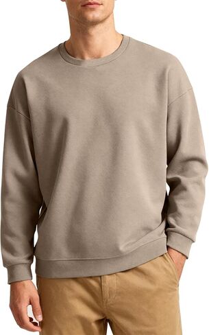 Eisctnd Men's Crewneck Sweatshirt Soild Color Casual Long Sleeve Pineapple Texture Fashion Pullover Shirt in Kuwait