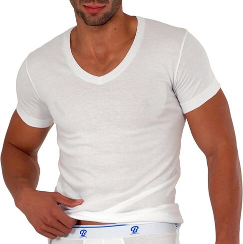 Men's V-Neck T-Shirts, 100% Combed Cotton, Underwear, Pack of 6 in Kuwait