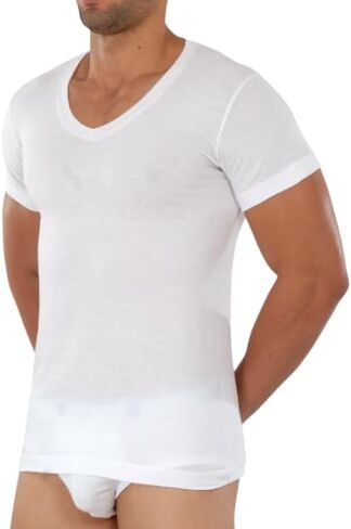 Men's V-Neck T-Shirts, 100% Combed Cotton, Underwear, Pack of 6 in Kuwait