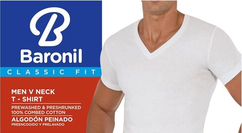 Men's V-Neck T-Shirts, 100% Combed Cotton, Underwear, Pack of 6 in Kuwait