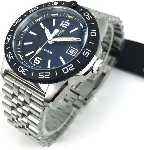 Luminox - Pacific Diver Ripple 3123.M - Mens Watch - 39mm Dive Watch - Swiss Quartz - 200M Water Resistant - Sapphire Crystal - Stainless Steel Case - Sporty Blue Dial - Watches for Men in Kuwait