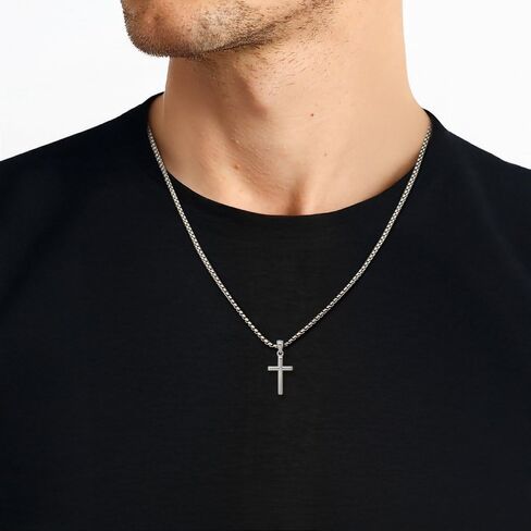 IceCarats 14K الذهب الأبيض الصلب قلادة الصليب الكبير 26 مم 1 بوصة مصقولة، لاتينية لها من أجله in Kuwait