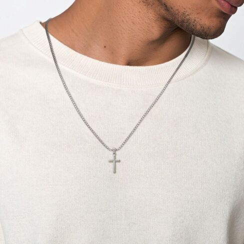 IceCarats 14K الذهب الأبيض الصلب قلادة الصليب الكبير 26 مم 1 بوصة مصقولة، لاتينية لها من أجله in Kuwait