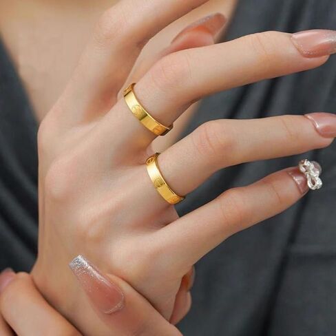 nine-tailed fox Love Ring For Women Men Titanium Steel 18K Gold Jewelry Unisex Adult Wedding Birthday Present Anniversary Best Gifts in Saudi Arabia