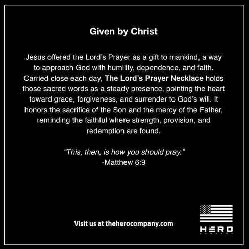 Hero Company Cross Necklace for Men - ‘The Lord’s Prayer Crown of Thorns’ Men’s Necklace for Father's Day - Helps Pair Veterans With A Service Dog in Saudi Arabia