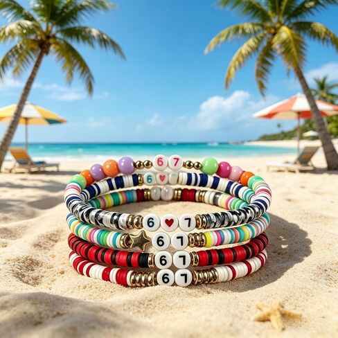 SOOWOOT 67 Bracelets for Teens, 16 Pcs Funny Six Seven Meme Bracelets, Elastic Stretch Bracelets for Men Women, Novelty Party Favors Gift for Birthday, Valentine’s Day, Christmas Stocking Stuffers in Saudi Arabia