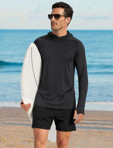 TACVASEN Men's Sun Shirts UPF 50+ Lightweight Fishing Sun Hoodie Long Sleeve UV SPF Swim Shirt Hiking Rash Guard in Kuwait