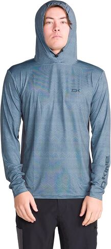 Dakine Men's Hooded Long Sleeve Rashguard – UPF 50+ Protection Swim Top, Quick-Dry Swim Shirt, Blue Mirage, Large in Kuwait